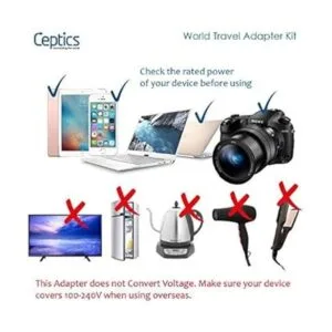 Ceptics Enchufe adaptador de viaje para Reino Unido Hong_6