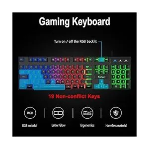 BlueFinger Teclado para juegos RGB y combo de mouse y_2