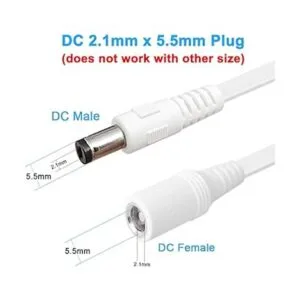 Paquete de 2 cables de extensión de CC de 0.217 in x 0.083_2