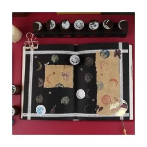 Dizdkizd 7 sellos de goma de madera de fases de la luna_5