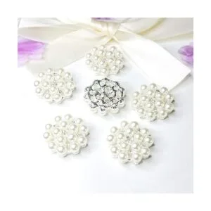 24 broches de cuentas planas de cristal con diamantes de_4