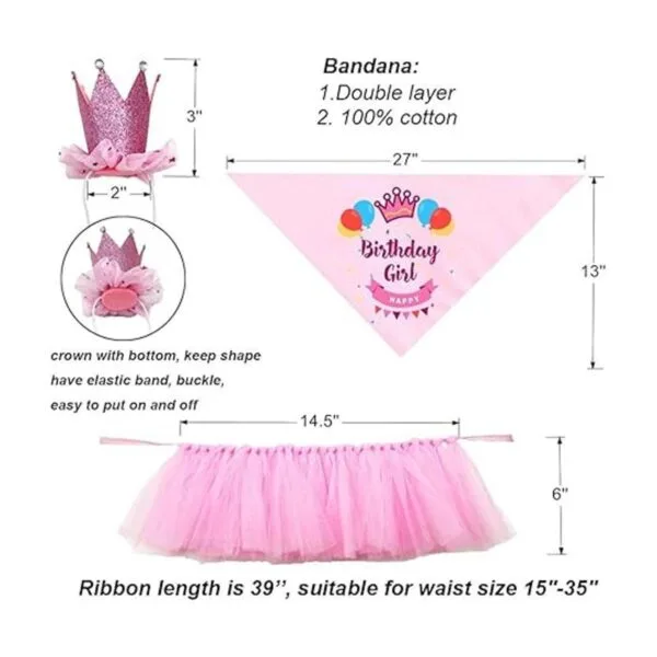 ADOGGYGO Dog Birthday Bandana Girl Birthday Party_5