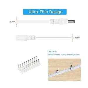 Paquete de 2 cables de extensión de CC de 0.217 in x 0.083_3