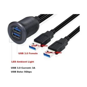 Kework Cable de montaje empotrado USB 3.0 Gris y 3.3ft_5