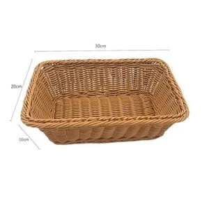 Cesta de pan de mimbre de 12 pulgadas tejida para servir_2