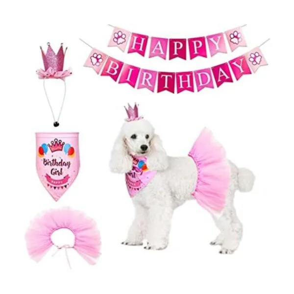 ADOGGYGO Dog Birthday Bandana Girl Birthday Party_1