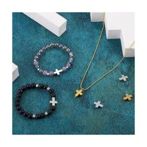 Beadthoven Colgante de cruz de aleación para bricolaje y_5