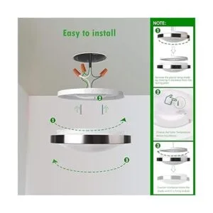 JACKYLED Lámpara de techo LED de 3 colores con