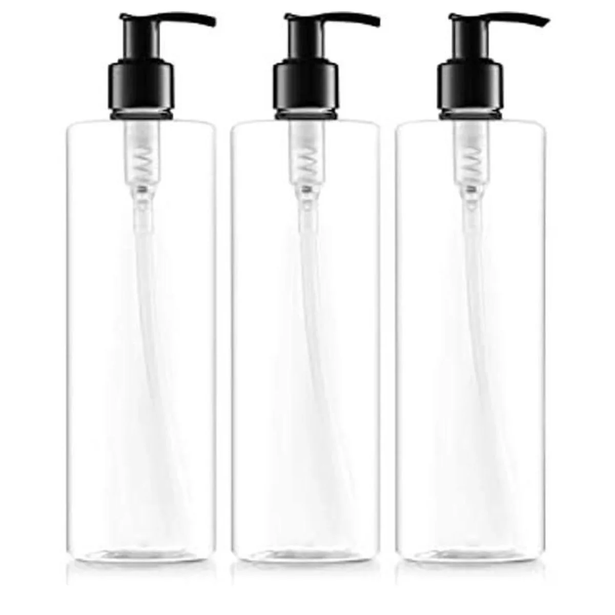 BAR5F Botella de loción vacía 12 oz con bomba negra_1