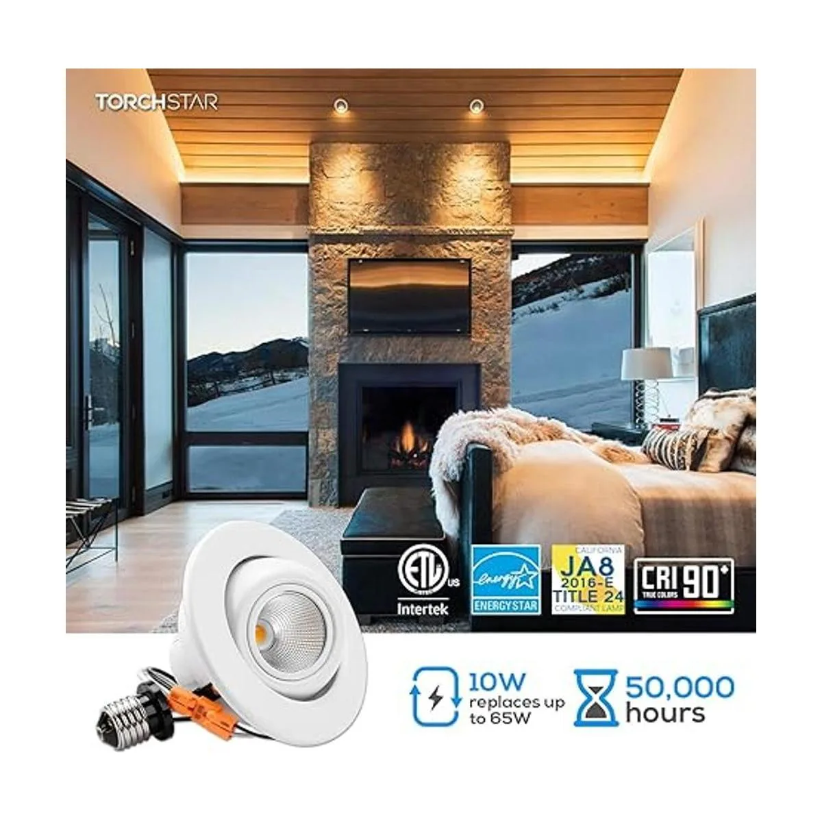 TORCHSTAR 4 Inch LED Gimbal Recessed Light Adjustable CRI_2