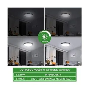 JACKYLED Lámpara de techo LED de 3 colores con