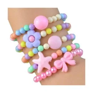 Obmwang Juego de 20 pulseras de princesa para niñas y niñas_4
