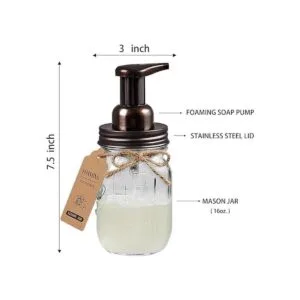 Mason Jar Bathroom Accessories Set4 Pack Foaming Soap