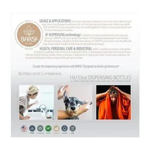 BAR5F Botella de loción vacía 12 oz con bomba negra_3