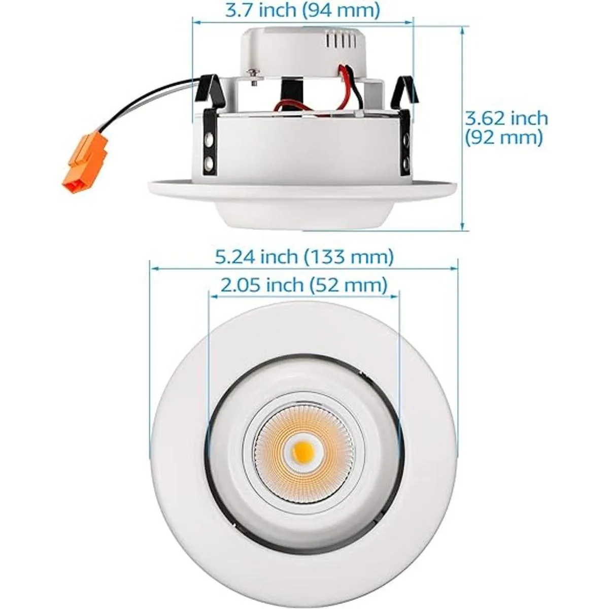 TORCHSTAR 4 Inch LED Gimbal Recessed Light Adjustable CRI_3