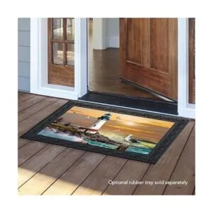 Felpudo de verano Sunset Lighthouse náutico para_2