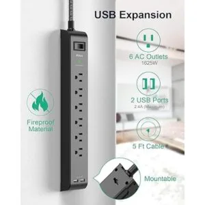 Paquete de 2 tiras de alimentación protectoras contra_2