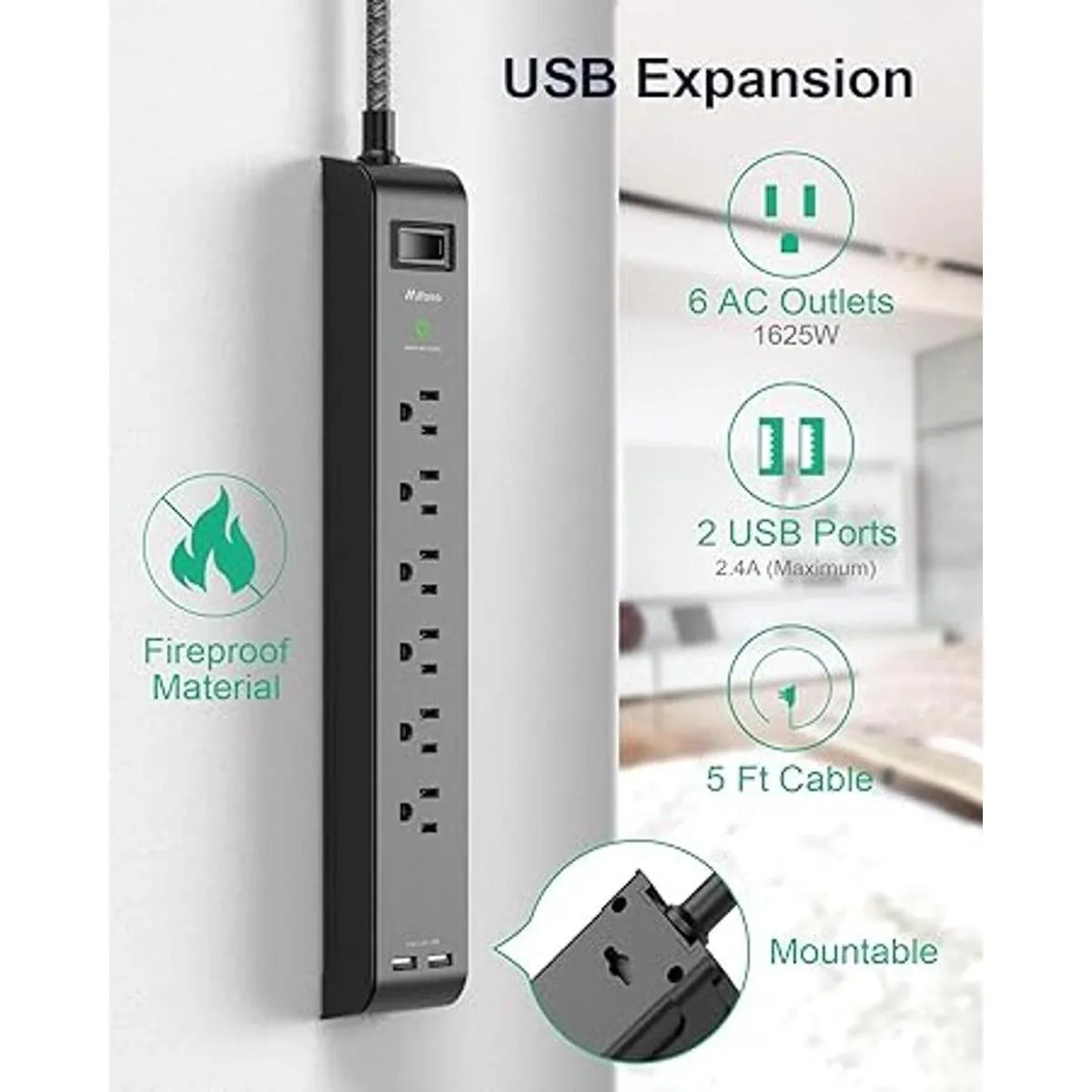 Paquete de 2 tiras de alimentación protectoras contra_2