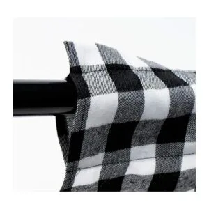 Paquete de 2 cenefas de ventana a cuadros de búfalo blanco_4