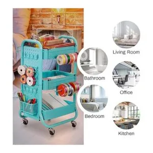 DESIGNA Carrito rodante de almacenamiento utilitario de 3_2