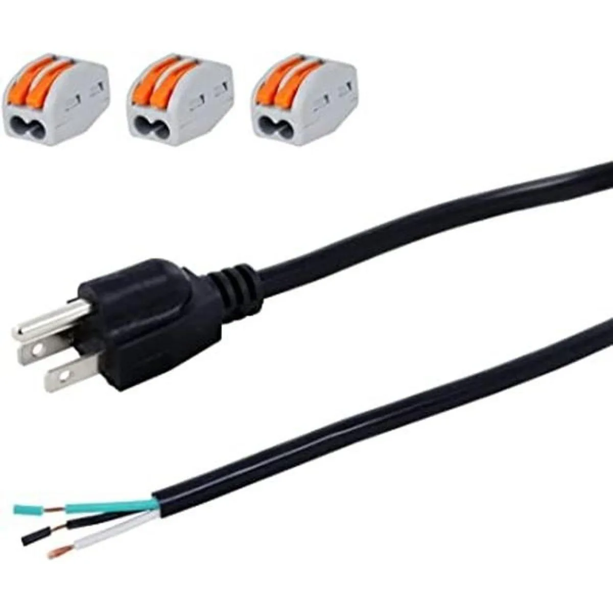 Cable de alimentación Pigtail de 3 clavijas 18 AWG_1