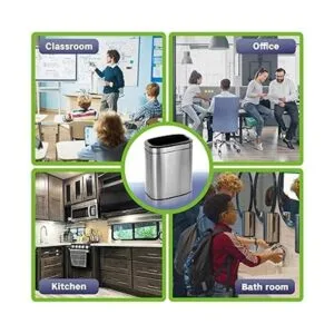 Alpine Industries Bote de basura delgado de acero_4