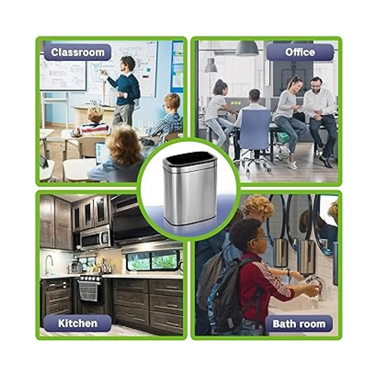 Alpine Industries Bote de basura delgado de acero_4