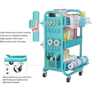 DESIGNA Carrito rodante de almacenamiento utilitario de 3_5