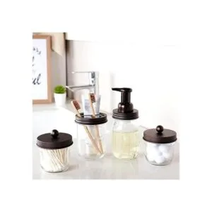 Mason Jar Bathroom Accessories Set4 Pack Foaming Soap