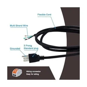 Cable de alimentación Pigtail de 3 clavijas 18 AWG_4