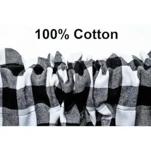 Paquete de 2 cenefas de ventana a cuadros de búfalo blanco_5