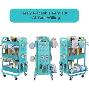 DESIGNA Carrito rodante de almacenamiento utilitario de 3_3