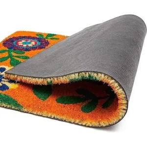 Felpudo de bienvenida antideslizante de fibra natural