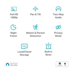 TPLink Tapo Cámara de seguridad PanTilt para monitor de_2