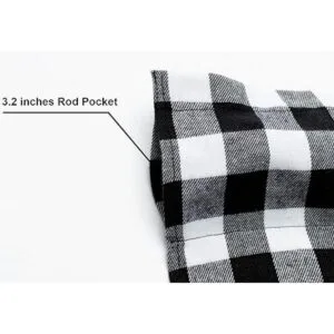 Paquete de 2 cenefas de ventana a cuadros de búfalo blanco_3