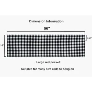 Paquete de 2 cenefas de ventana a cuadros de búfalo blanco_6