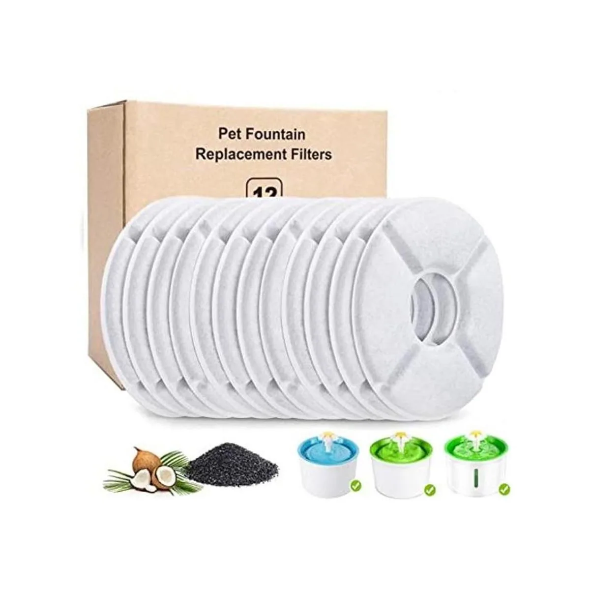 PK.ZTopia Paquete de 12 filtros de repuesto de fuente para