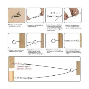 Byshun Kit para colgar luces al aire libre kit de_4