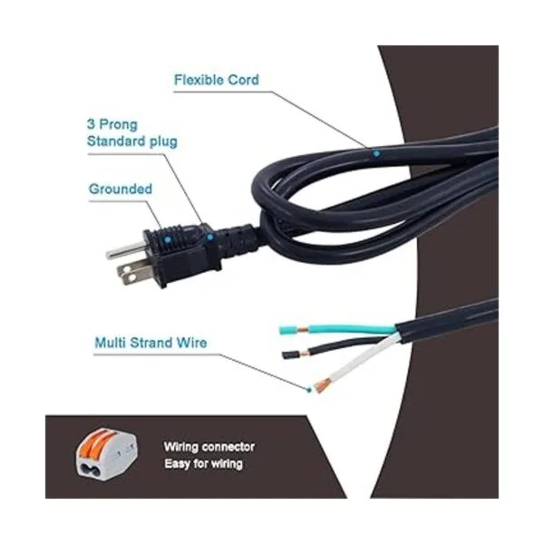 Cable de alimentación de 12 AWG AWG de extremo abierto_4