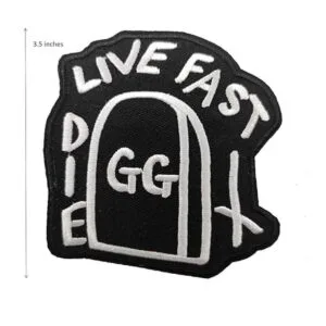 Live Fast Die Parche bordado rápido para planchar o coser_2