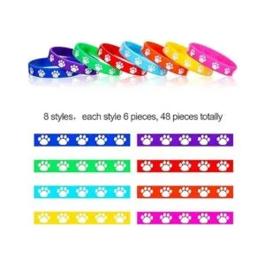 48 pulseras de goma con estampado de patas pulseras_2