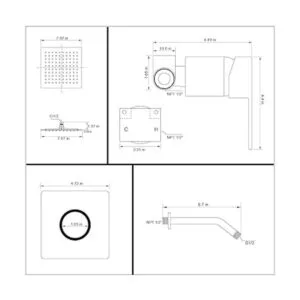 JingGang Juego completo de grifos de ducha de lluvia de