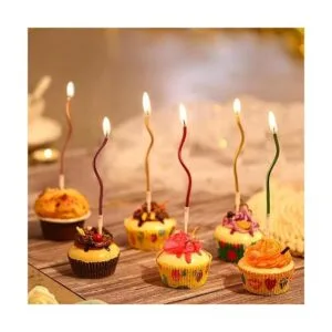 48 velas de cumpleaños con forma de espiral para tartas