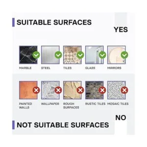 KINCMAX Shower Caddy Bathroom Shelf No Drilling Traceless_6