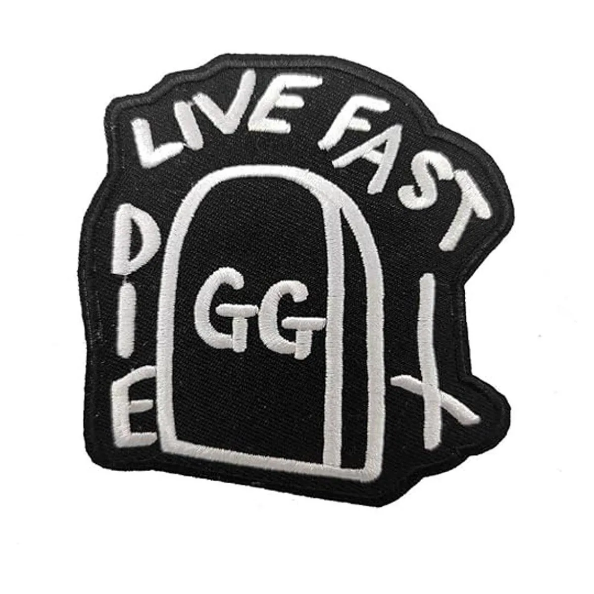 Live Fast Die Parche bordado rápido para planchar o coser_1