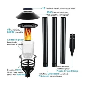 Luces solares de llama Luces solares para exteriores de_2