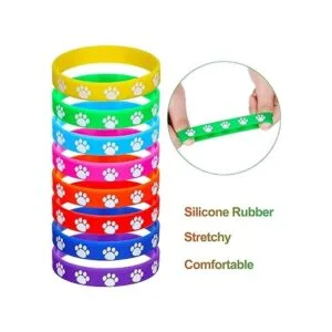 48 pulseras de goma con estampado de patas pulseras_3