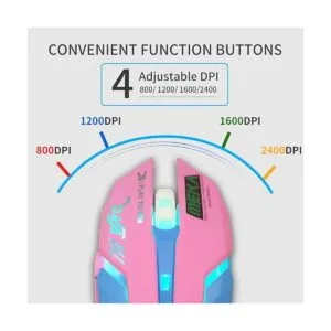 Encantador mouse USB con cable retroiluminación de 7_4