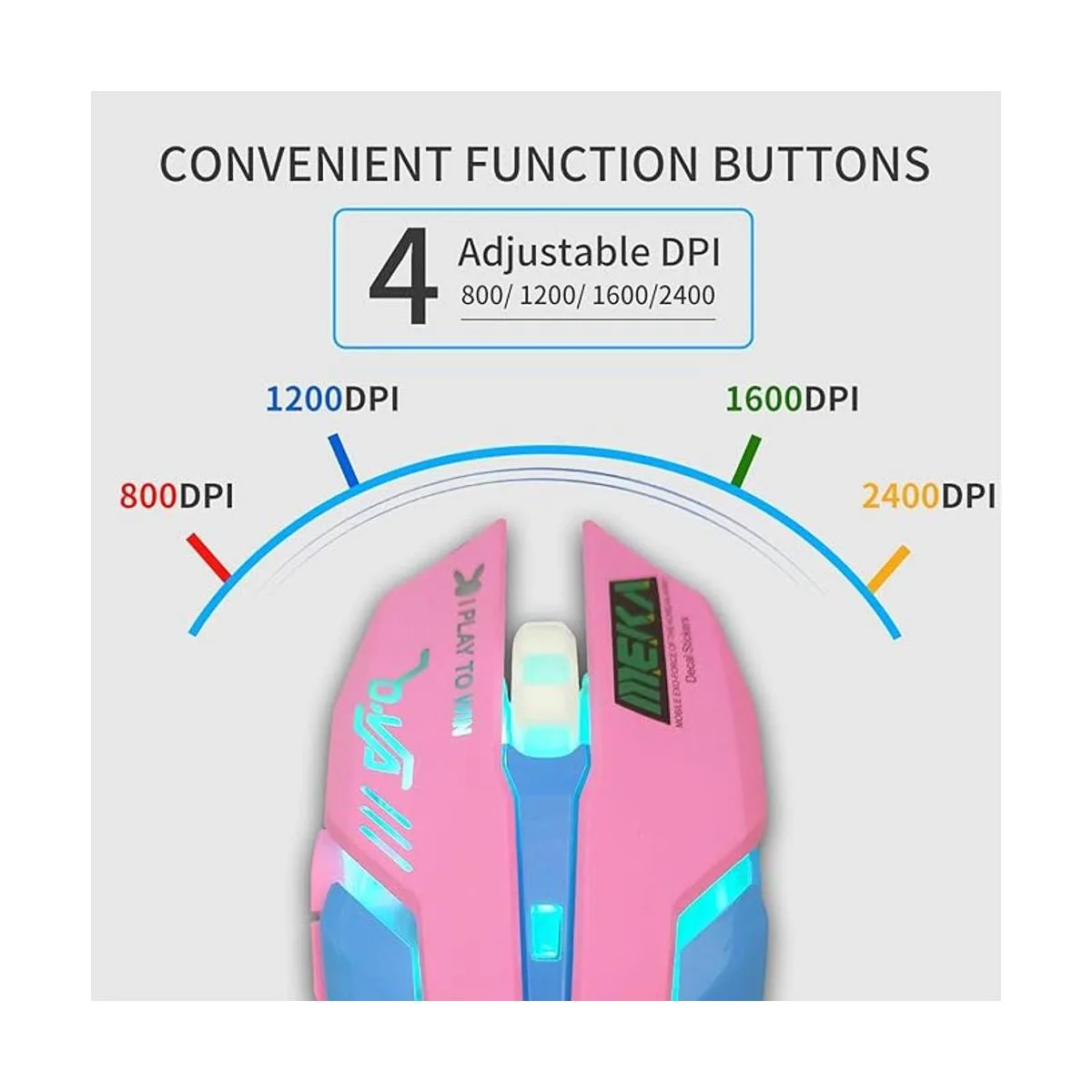 Encantador mouse USB con cable retroiluminación de 7_4