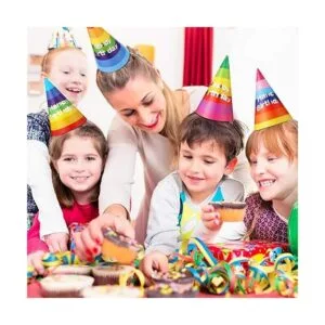 20 sombreros de fiesta de cumpleaños de arco iris_6